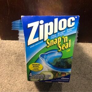 Ziploc Snap 'n Seal Bowls Containers Size Medium & Lids 4-Pack (24oz Each)